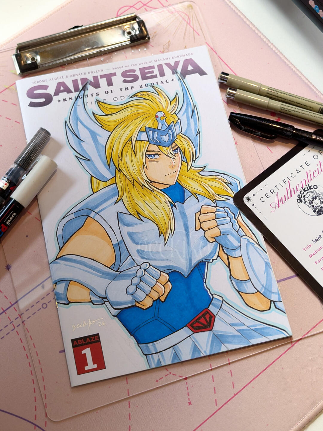 Cygnus Hyoga on Saint Seiya #1 Comic Blank, 2026